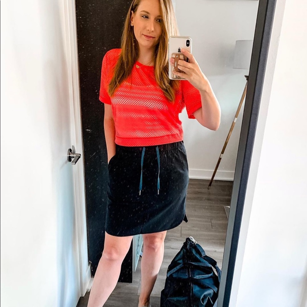 Lululemon Orange Netted Crop Top